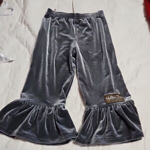 Matilda Jane Charcoal Velvet Ruffle Pants